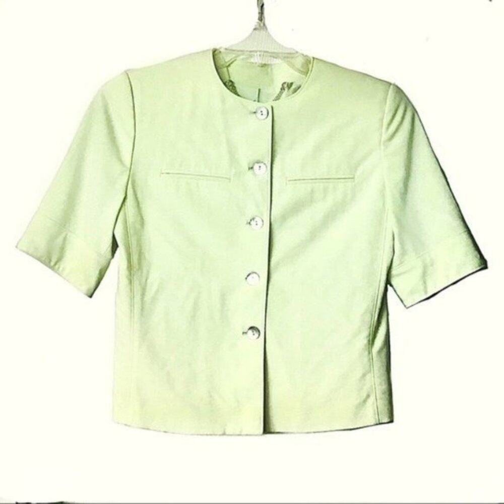 Griffith Gray St John Blazer Jacket Green Preppy Short Sleeve Made in Italy SZ 4